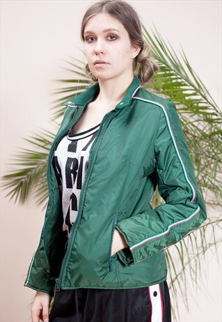 1970S, GREEN, PUFFY QUILTED JACKET