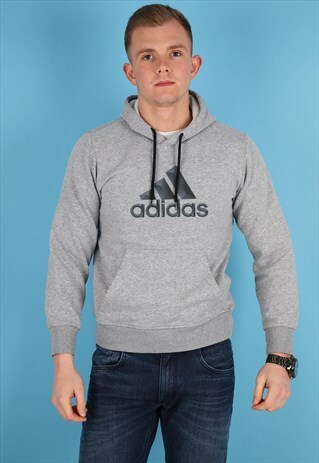 VINTAGE ADIDAS HOODIE IN GREY NH100