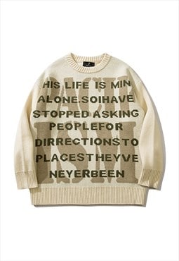 No war sweater pacifism slogan jumper graffiti pullover