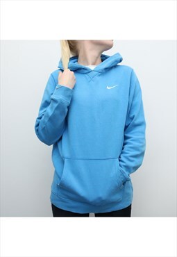 Nike - Blue Embroidered Single Stitch Hoodie  - XLarge