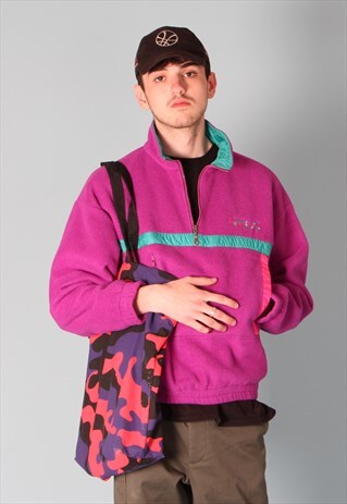 FILA QUARTER ZIP PINK FLEECE