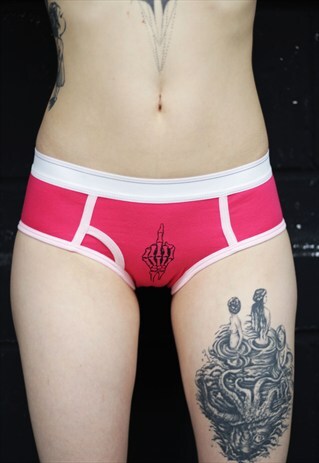 NEW IN - MIDDLE FINGER SALUTE PINK BOY BRIEFS