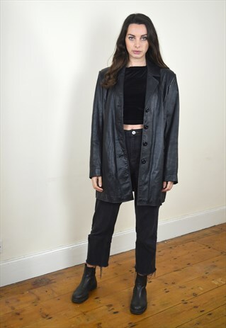 1980S VINTAGE BLACK LEATHER JACKET
