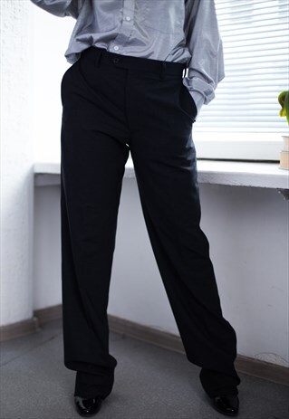 VINTAGE 80'S GREY/BLACK CLASSIC TROUSERS