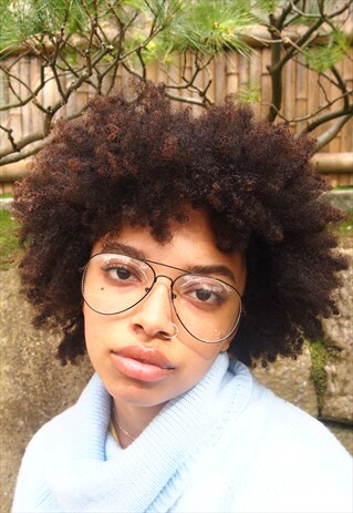 BLACK FRAME CLEAR LENS AVIATOR GLASSES
