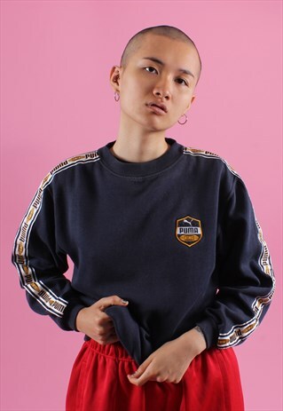 NAVY PUMA KING EMBROIDERED SWEATSHIRT