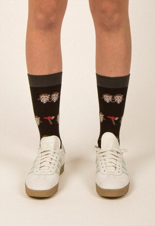 8 BIT TWINS BLACK SOCKS