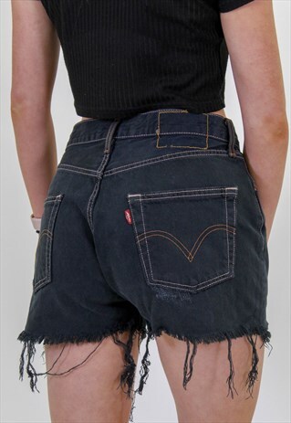 VINTAGE LEVI'S DENIM FESTIVAL SHORTS IN BLACK
