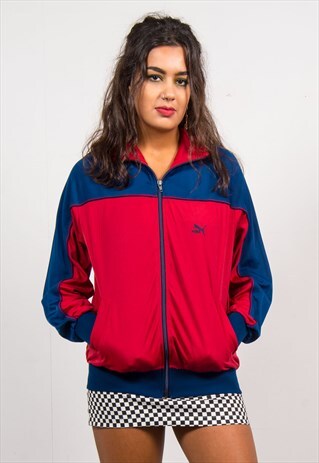 PUMA VINTAGE 90'S RED & BLUE TRACKSUIT JACKET.
