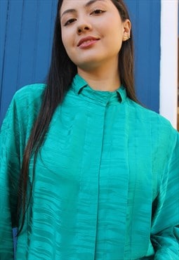 Long Sleeve Blouse in Turquoise