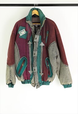 Vintage 90's Ski Jacket In Multi Bomber Fit 