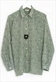 VINTAGE BAVARIAN SHIRT IN PLAID GREEN LONG SLEEVE TRACHTEN