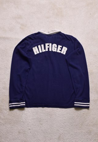 Tommy Hilfiger Navy Embroidered Rugby Polo Top