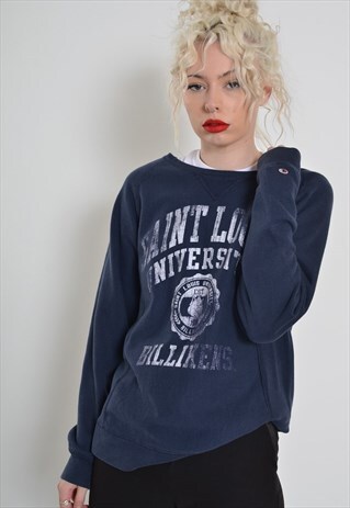 VINTAGE CHAMPION SWEATSHIRT JUMPER BLUE