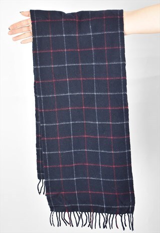 UNISEX VINTAGE NAVY CASHMERE BURBERRY CHECK SCARF