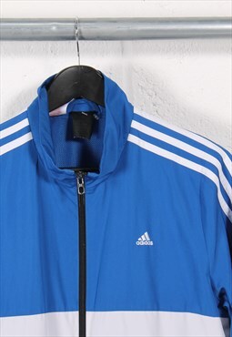Vintage Adidas Jacket in Blue Windbreaker Rain Coat 13-14yrs