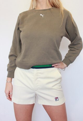 VINTAGE RARE 90S VINTAGE FILA TENNIS SHORTS CREAM GREEN