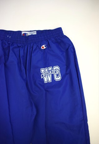 VINTAGE 90S CHAMPION BLUE WC JOGGER LIGHTWEIGHT TRACK PANTS