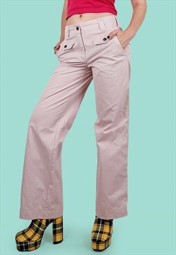MARC CAIN Y2K 2000s Cargo Pants Faded Rose Pink Trousers