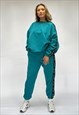 TEAL BLUE TRACKSUIT JOGGERS LOUNGEWEAR PEA STREET LOGO