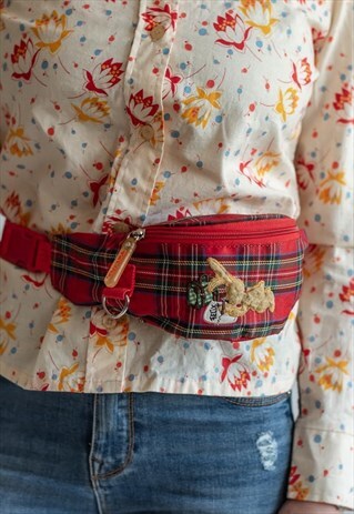 VINTAGE 80S' CHECKERED BUM BAG