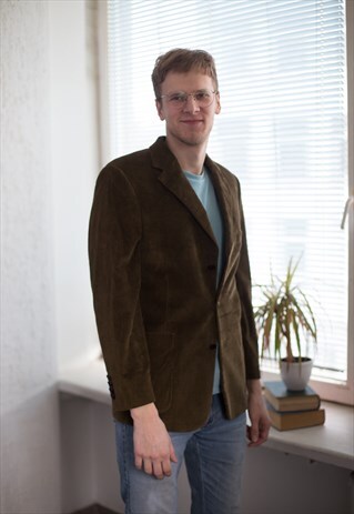 VINTAGE 80'S CORDUROY BLAZER IN BROWN