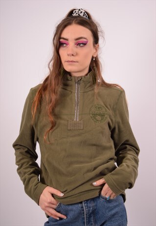 VINTAGE NAPAPIJRI FLEECE JUMPER KHAKI