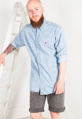 VINTAGE 80'S POLO RALPH LAUREN LONG SLEEVE SHIRT / S0154