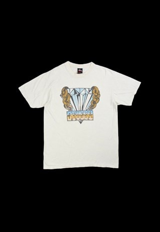 VINTAGE 00S STUSSY GRAPHIC PRINT T-SHIRT IN WHITE