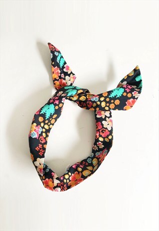 FLORAL COTTON WIDE WIRE HEADBAND