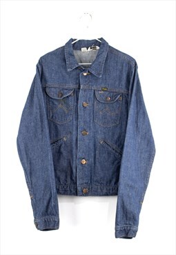 Vintage 90s Wrangler Denim Jacket in Dark Blue L