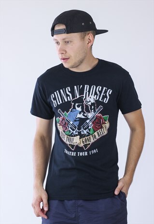VINTAGE MENS GUNS N ROSES BIG LOGO T-SHIRT