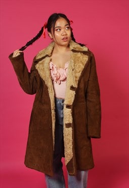 Brown Vintage 70's Sheepskin Coat