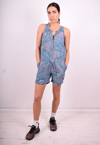 WOMENS VINTAGE JUMPSUIT LARGE MULTI FLORAL 90'S