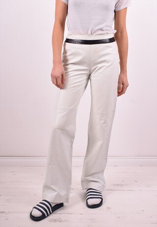 GIANNI VERSACE WOMENS VINTAGE TROUSERS W26 L32 WHITE 90'S