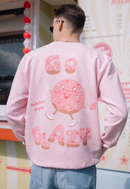 Go Glazy Men's Doughnut Graphic Sweatshirt 
