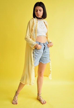70'S BOHO FESTIVAL EMBROIDERED RUFFLED KIMONO JACKET TOP
