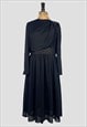 GOLDSTART SOIREE COUTURE BLACK LONG SLEEVE 80'S DRESS