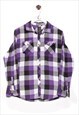 Vintge  Current Flannel Shirt Checkered Pattern Purple/Check