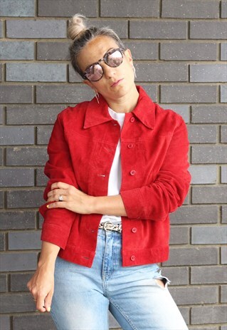 VINTAGE 1990S RED SUEDE JACKET
