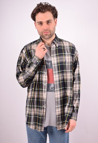 RALPH LAUREN MENS VINTAGE SHIRT LARGE MULTI CHECK 90S
