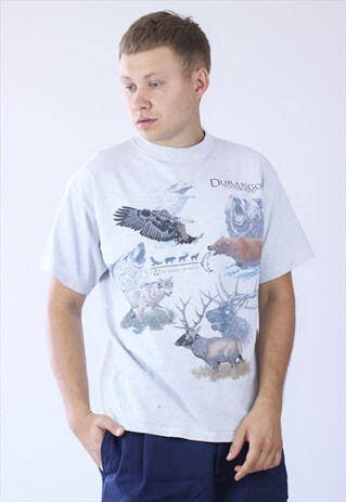 VINTAGE MENS DURANGO COLORADO ANIMAL ZOO BIG LOGO T-SHIRT