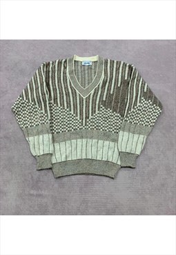 Vintage abstract knitted jumper Men's S