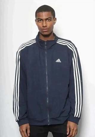 VINTAGE ADIDAS LOGO TRACK TOP JACKET BLUE