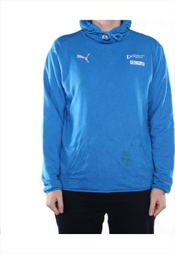 Puma - Blue Embroidered Hoodie- Large