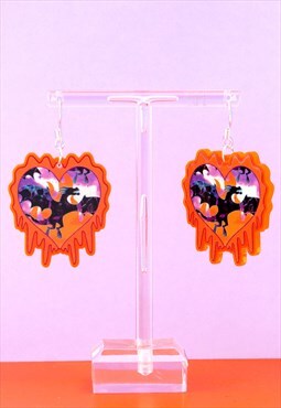 Dragon Club Orange Earrings