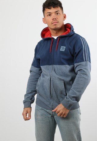 VINTAGE ADIDAS PRINT LOGO ZIPPED HOODIE