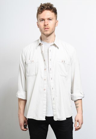 VINTAGE CORDUROY CORD SHIRT CREAM