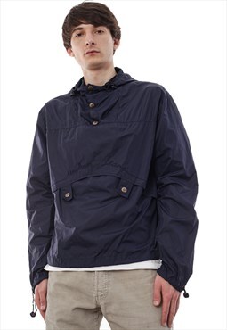 Vintage MOSCHINO Jacket Pullover Windbreaker Navy Blue