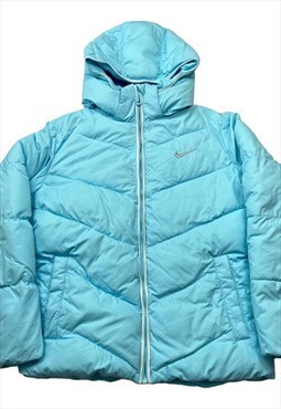 Nike Light Blue Vintage Down Fill Puffer Jacket with Hood